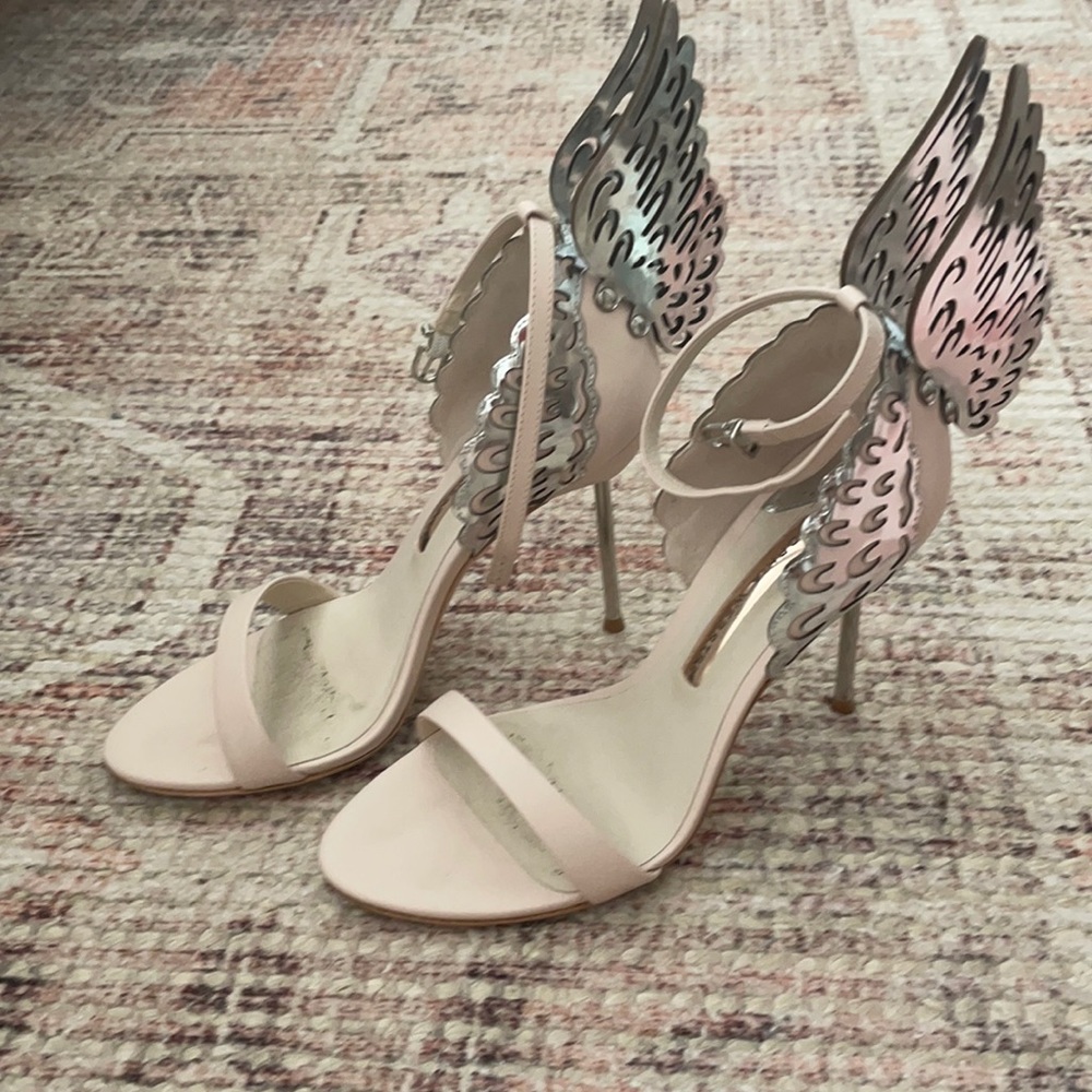Sophia Webster Evangeline Nude/Silver heel
